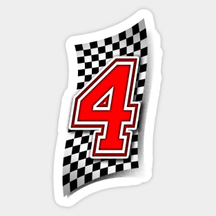 Racer Number 4 Sticker